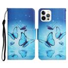 For iPhone 12 / 12 Pro Painted Pattern Horizontal Flip Leather Case with Holder & Card Slot & Wallet(Flying Butterfly) - 1