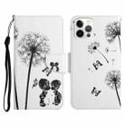 For iPhone 12 / 12 Pro Painted Pattern Horizontal Flip Leather Case with Holder & Card Slot & Wallet(Dandelion) - 1