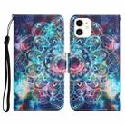 For iPhone 12 mini Painted Pattern Horizontal Flip Leather Case with Holder & Card Slot & Wallet (Starry Mandala) - 1