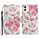 For iPhone 12 mini Painted Pattern Horizontal Flip Leather Case with Holder & Card Slot & Wallet (Rose Flower) - 1