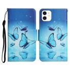 For iPhone 12 mini Painted Pattern Horizontal Flip Leather Case with Holder & Card Slot & Wallet (Flying Butterfly) - 1