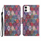 For iPhone 12 mini Painted Pattern Horizontal Flip Leather Case with Holder & Card Slot & Wallet (Prismatic Kaleidoscope) - 1