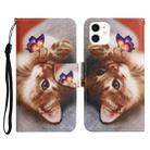 For iPhone 12 mini Painted Pattern Horizontal Flip Leather Case with Holder & Card Slot & Wallet (Butterfly Cat) - 1