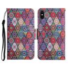 For iPhone XS Max Painted Pattern Horizontal Flip Leather Case with Holder & Card Slot & Wallet(Prismatic Kaleidoscope) - 1