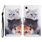 For iPhone XR Painted Pattern Horizontal Flip Leather Case with Holder & Card Slot & Wallet(Three Cats) - 1