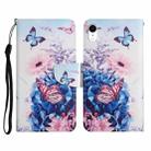 For iPhone XR Painted Pattern Horizontal Flip Leather Case with Holder & Card Slot & Wallet(Purple Butterfly) - 1