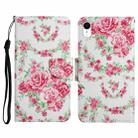 For iPhone XR Painted Pattern Horizontal Flip Leather Case with Holder & Card Slot & Wallet(Rose Flower) - 1