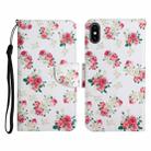 For iPhone X / XS Painted Pattern Horizontal Flip Leather Case with Holder & Card Slot & Wallet(Red Peony Flower) - 1