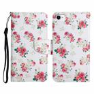For iPhone SE 2022 / SE 2020 / 8 / 7 Painted Pattern Horizontal Flip Leather Case with Holder & Card Slot & Wallet(Red Peony Flower) - 1