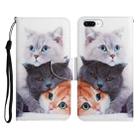 Painted Pattern Horizontal Flip Leather Case with Holder & Card Slot & Wallet For iPhone 8 Plus & 7 Plus(Three Cats) - 1