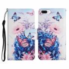 Painted Pattern Horizontal Flip Leather Case with Holder & Card Slot & Wallet For iPhone 8 Plus & 7 Plus(Purple Butterfly) - 1