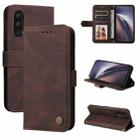 For OnePlus Nord CE 5G Skin Feel Life Tree Metal Button Horizontal Flip Leather Case with Holder & Card Slot & Wallet & Photo Frame & Strap(Brown) - 1