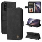 For OnePlus Nord CE 5G Skin Feel Life Tree Metal Button Horizontal Flip Leather Case with Holder & Card Slot & Wallet & Photo Frame & Strap(Black) - 1