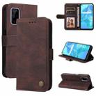 For OPPO Realme 7 5G / V5 5G Skin Feel Life Tree Metal Button Horizontal Flip Leather Case with Holder & Card Slot & Wallet & Photo Frame & Strap(Brown) - 1