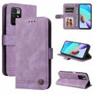 For Xiaomi Redmi 10 Skin Feel Life Tree Metal Button Horizontal Flip Leather Case with Holder & Card Slot & Wallet & Photo Frame & Strap(Purple) - 1