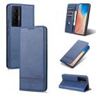 For vivo X70 Pro AZNS Magnetic Calf Texture Horizontal Flip Leather Case with Card Slots & Holder & Wallet(Dark Blue) - 1