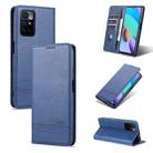 For Xiaomi Redmi 10 AZNS Magnetic Calf Texture Horizontal Flip Leather Case with Card Slots & Holder & Wallet(Dark Blue) - 1