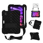 Shockproof Rhombus Robot PC + Silicone Protective Tablet Case with Holder & Shoulder Strap For iPad mini 6(Black) - 1