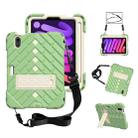 For iPad mini 6 Shockproof Rhombus Robot PC + Silicone Protective Tablet Case with Holder & Shoulder Strap(Matcha Green) - 1