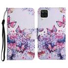 For Samsung Galaxy A22 Painted Pattern Horizontal Flip Leather Case with Holder & Card Slot & Wallet(Bright Butterfly) - 1