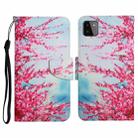 For Samsung Galaxy A22 5G Painted Pattern Horizontal Flip Leather Case with Holder & Card Slot & Wallet(Red Cherry Blossoms) - 1
