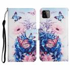 For Samsung Galaxy A22 5G Painted Pattern Horizontal Flip Leather Case with Holder & Card Slot & Wallet(Purple Butterfly) - 1