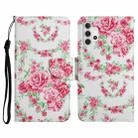 For Samsung Galaxy A32 4G Painted Pattern Horizontal Flip Leather Case with Holder & Card Slot & Wallet(Rose Flower) - 1