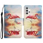 For Samsung Galaxy A32 4G Painted Pattern Horizontal Flip Leather Case with Holder & Card Slot & Wallet(Flamingo) - 1