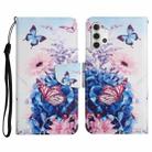 For Samsung Galaxy A32 5G Painted Pattern Horizontal Flip Leather Case with Holder & Card Slot & Wallet(Purple Butterfly) - 1