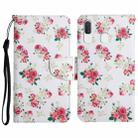 For Samsung Galaxy A40 Painted Pattern Horizontal Flip Leather Case with Holder & Card Slot & Wallet(Red Peony Flower) - 1