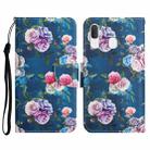 For Samsung Galaxy A40 Painted Pattern Horizontal Flip Leather Case with Holder & Card Slot & Wallet(Fluorescent Rose) - 1