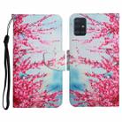 For Samsung Galaxy A51 Painted Pattern Horizontal Flip Leather Case with Holder & Card Slot & Wallet(Red Cherry Blossoms) - 1