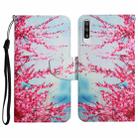 For Samsung Galaxy A70 Painted Pattern Horizontal Flip Leather Case with Holder & Card Slot & Wallet(Red Cherry Blossoms) - 1