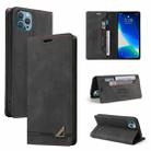 For iPhone 13 Pro Skin Feel Anti-theft Brush Horizontal Flip Leather Case with Holder & Card Slots & Wallet (Black) - 1