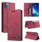 For iPhone 13 Pro Skin Feel Anti-theft Brush Horizontal Flip Leather Case with Holder & Card Slots & Wallet (Wine Red) - 1