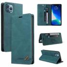 For iPhone 13 Pro Skin Feel Anti-theft Brush Horizontal Flip Leather Case with Holder & Card Slots & Wallet (Blue) - 1