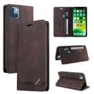 For iPhone 13 mini Skin Feel Anti-theft Brush Horizontal Flip Leather Case with Holder & Card Slots & Wallet (Brown) - 1