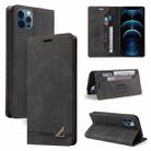 For iPhone 12 Pro Max Skin Feel Anti-theft Brush Horizontal Flip Leather Case with Holder & Card Slots & Wallet(Black) - 1