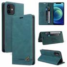 For iPhone 12 mini Skin Feel Anti-theft Brush Horizontal Flip Leather Case with Holder & Card Slots & Wallet (Blue) - 1