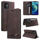 For iPhone 12 mini Skin Feel Anti-theft Brush Horizontal Flip Leather Case with Holder & Card Slots & Wallet (Brown) - 1