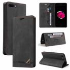 Skin Feel Anti-theft Brush Horizontal Flip Leather Case with Holder & Card Slots & Wallet For iPhone 8 Plus & 7 Plus(Black) - 1