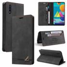 For Samsung Galaxy A02 Skin Feel Anti-theft Brush Horizontal Flip Leather Case with Holder & Card Slots & Wallet(Black) - 1