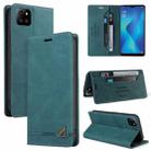 For Samsung Galaxy A22 5G Skin Feel Anti-theft Brush Horizontal Flip Leather Case with Holder & Card Slots & Wallet(Blue) - 1