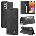 For Samsung Galaxy A32 4G Skin Feel Anti-theft Brush Horizontal Flip Leather Case with Holder & Card Slots & Wallet(Black) - 1