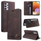 For Samsung Galaxy A32 4G Skin Feel Anti-theft Brush Horizontal Flip Leather Case with Holder & Card Slots & Wallet(Brown) - 1