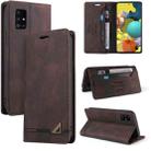For Samsung Galaxy A51 Skin Feel Anti-theft Brush Horizontal Flip Leather Case with Holder & Card Slots & Wallet(Brown) - 1