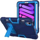 For iPad mini 6 Contrast Color Robot Shockproof Silicone + PC Protective Tablet Case with Holder & Pen Slot(Navy Blue) - 2