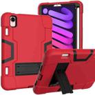 For iPad mini 6 Contrast Color Robot Shockproof Silicone + PC Protective Tablet Case with Holder & Pen Slot(Red Black) - 1