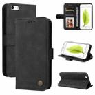 Skin Feel Life Tree Metal Button Horizontal Flip Leather Case with Holder & Card Slot & Wallet & Photo Frame & Strap For iPhone 6 Plus / 6s Plus(Black) - 1