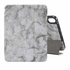 For iPad mini 6 Marble Texture Pattern Horizontal Flip Leather Tablet Case with Three-folding Holder & Pen Slot & Sleep / Wake-up Function(Black Grey) - 1